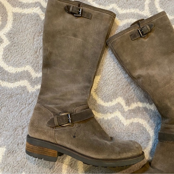 La CANADIENNE leather Knee High buckle boots Women’s 10 - Picture 2 of 8